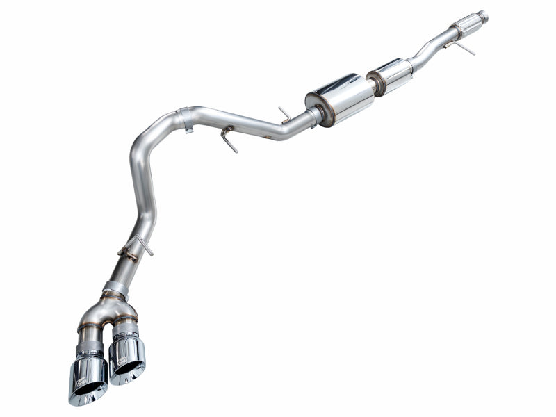 AWE 3015-32007 0FG side-exit catback for 2021+ Chevrolet Tahoe and GMC Yukon 5.3L with Chrome Silver tips