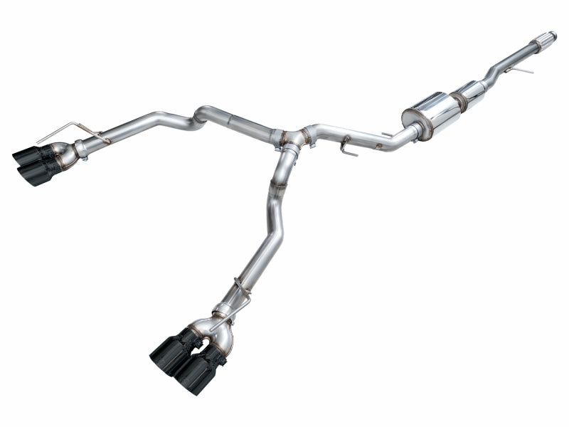 AWE 3015-43007 0FG split-rear catback for 2021+ Chevrolet Suburban and GMC Yukon XL 5.3L with quad Diamond Black tips