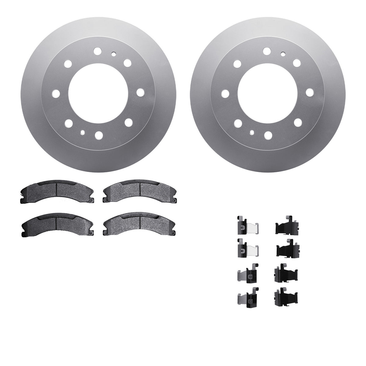 4512-48143 DFC Geospec Rotors with 5000 Advanced Brake Pads includes Hardware