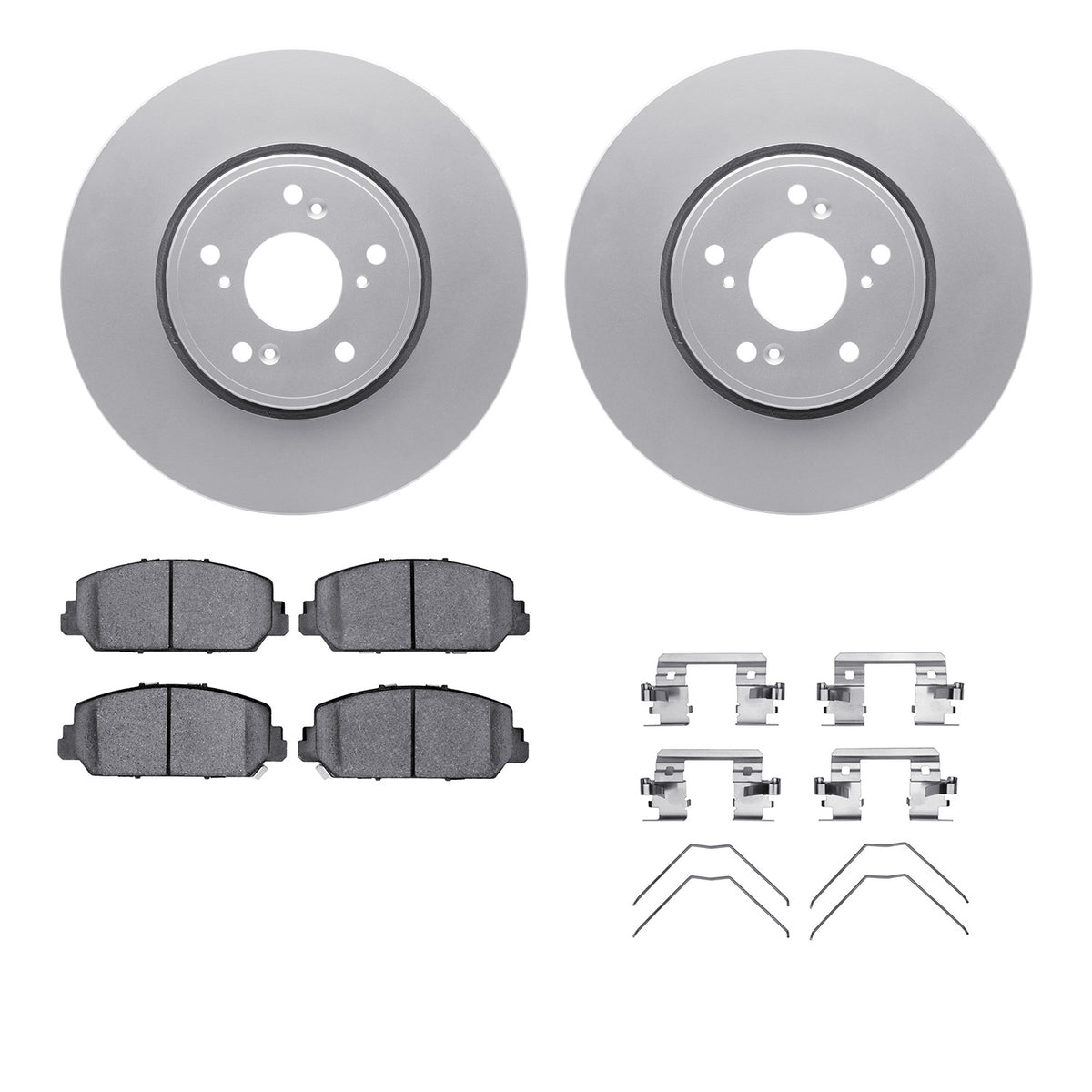 4512-58044 DFC Geospec Rotors with 5000 Advanced Brake Pads includes Hardware