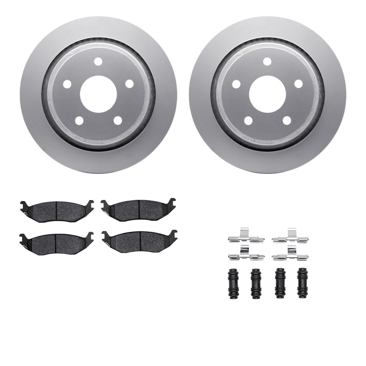 4512-40132 DFC Geospec Rotors with 5000 Advanced Brake Pads includes Hardware