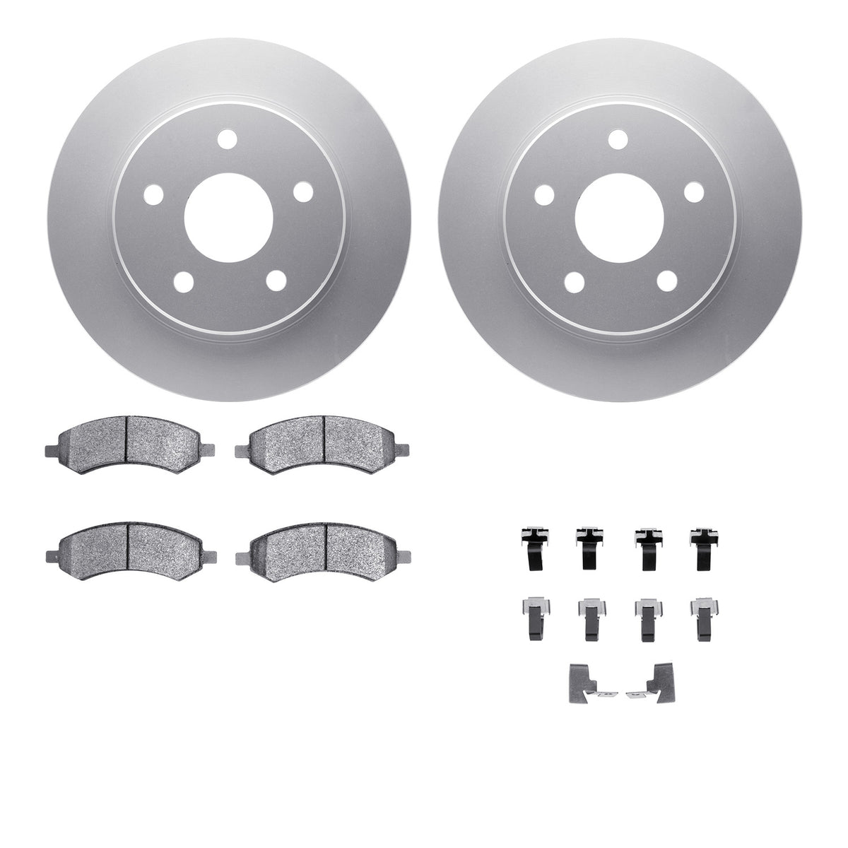 4512-40131 DFC Geospec Rotors with 5000 Advanced Brake Pads includes Hardware