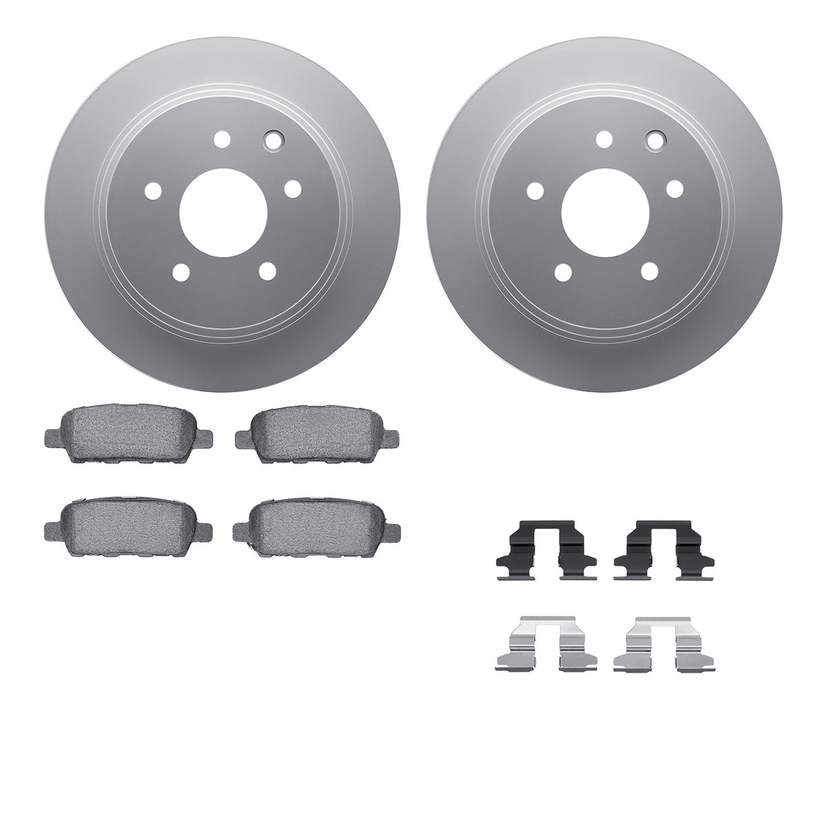 4512-67092 DFC Geospec Rotors with 5000 Advanced Brake Pads includes Hardware