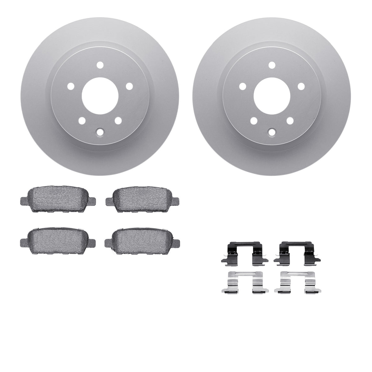 4512-67100 DFC Geospec Rotors with 5000 Advanced Brake Pads includes Hardware