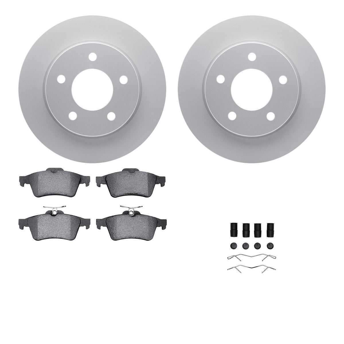 4512-80062 DFC Geospec Rotors with 5000 Advanced Brake Pads includes Hardware