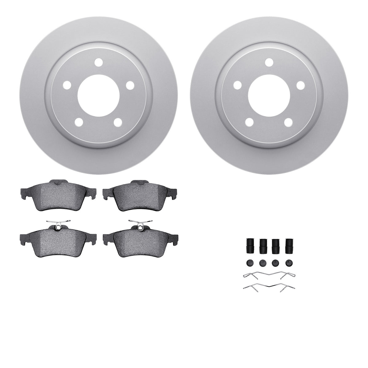 4512-80064 DFC Geospec Rotors with 5000 Advanced Brake Pads includes Hardware