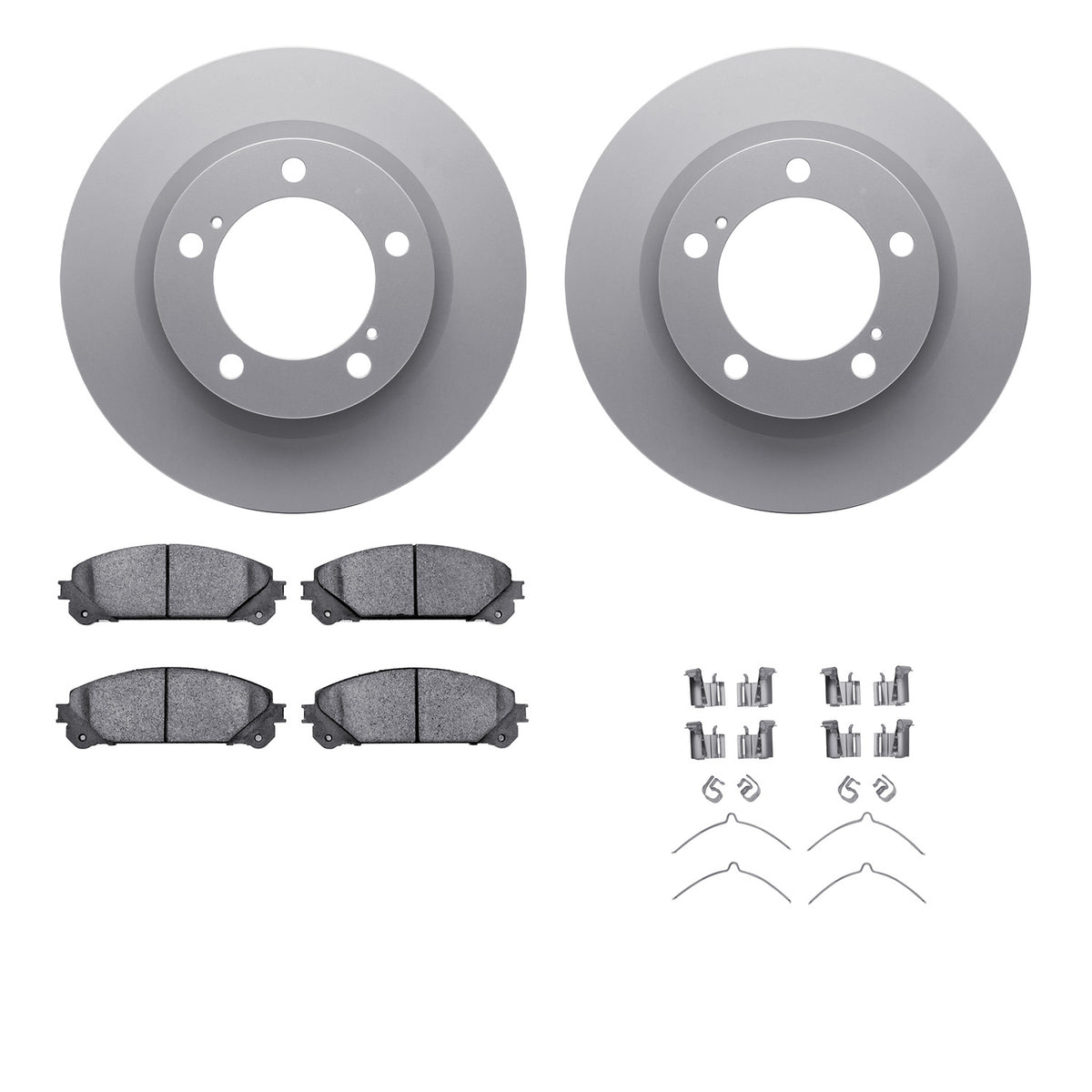 4512-76184 DFC Geospec Rotors with 5000 Advanced Brake Pads includes Hardware