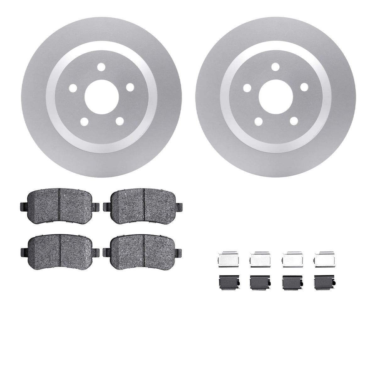 4512-99084 DFC Geospec Rotors with 5000 Advanced Brake Pads includes Hardware