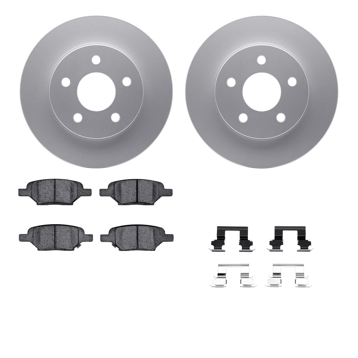 4512-53015 DFC Geospec Rotors with 5000 Advanced Brake Pads includes Hardware