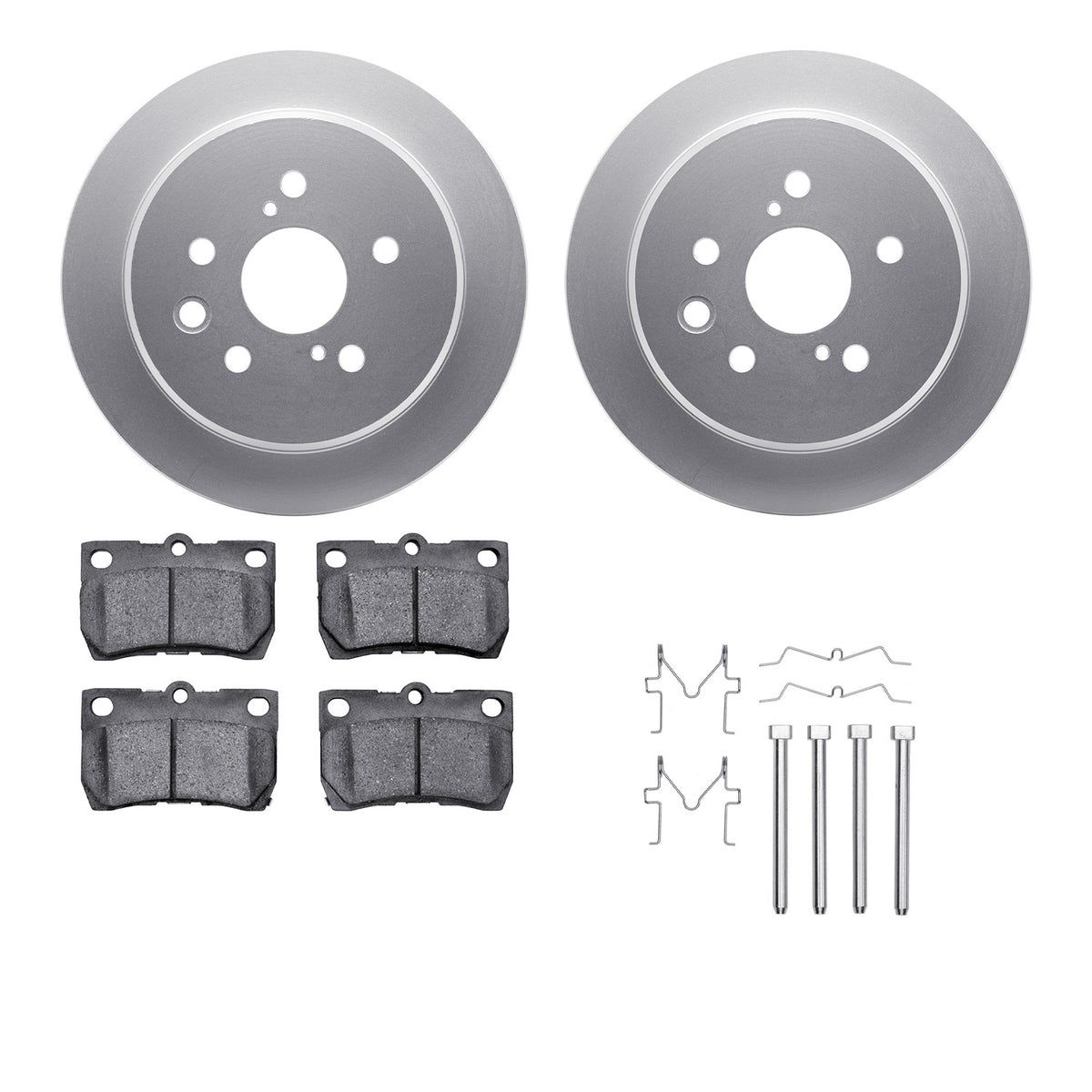 4512-75048 DFC Geospec Rotors with 5000 Advanced Brake Pads includes Hardware
