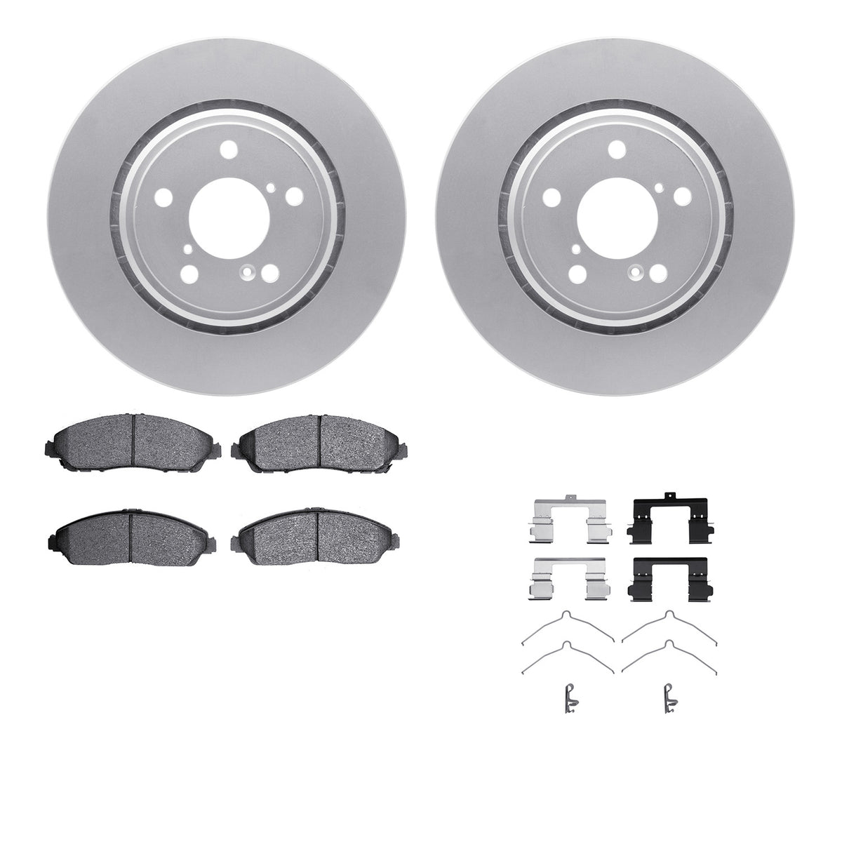 4512-59182 DFC Geospec Rotors with 5000 Advanced Brake Pads includes Hardware