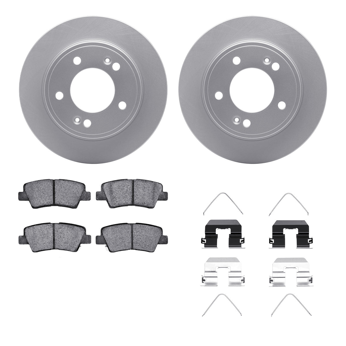 4512-03147 DFC Geospec Rotors with 5000 Advanced Brake Pads includes Hardware