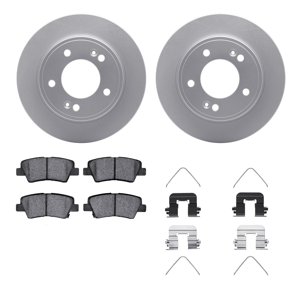 4512-03148 DFC Geospec Rotors with 5000 Advanced Brake Pads includes Hardware