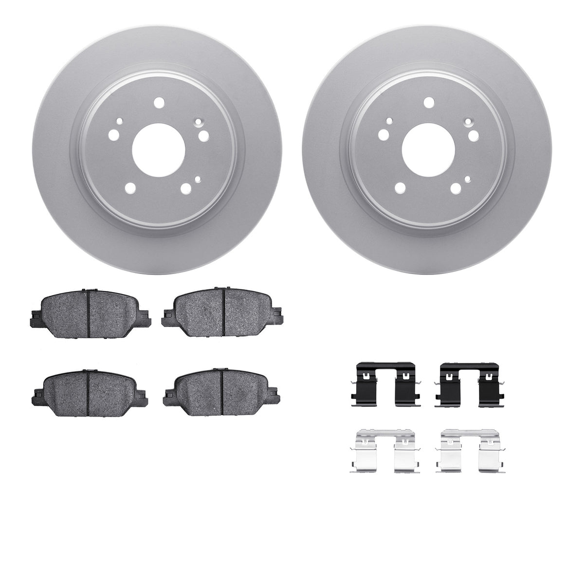 4512-58047 DFC Geospec Rotors with 5000 Advanced Brake Pads includes Hardware