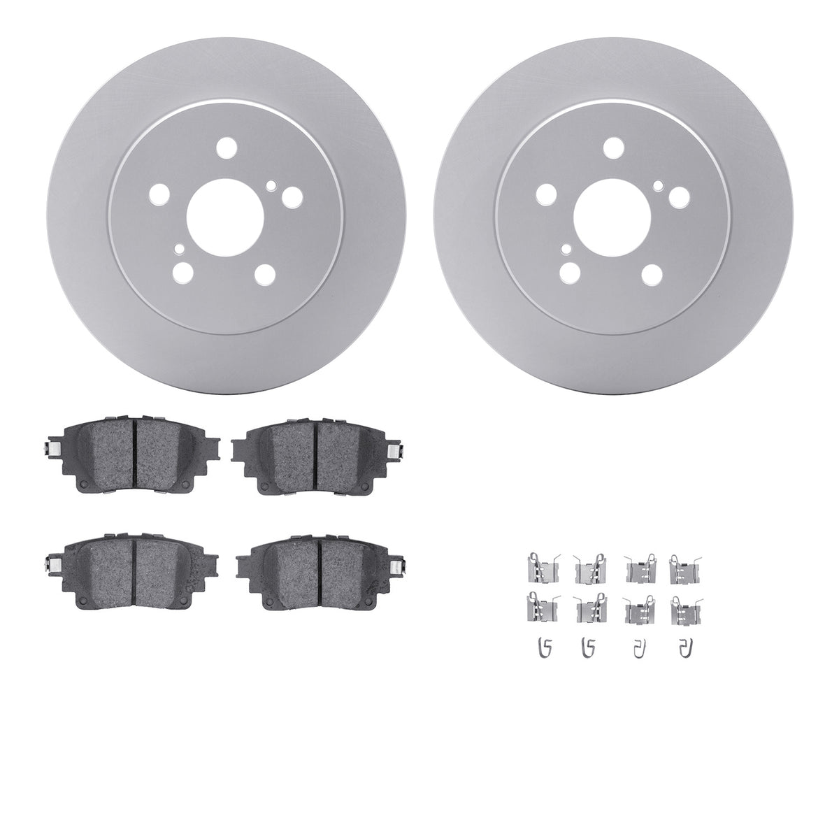 4512-76196 DFC Geospec Rotors with 5000 Advanced Brake Pads includes Hardware