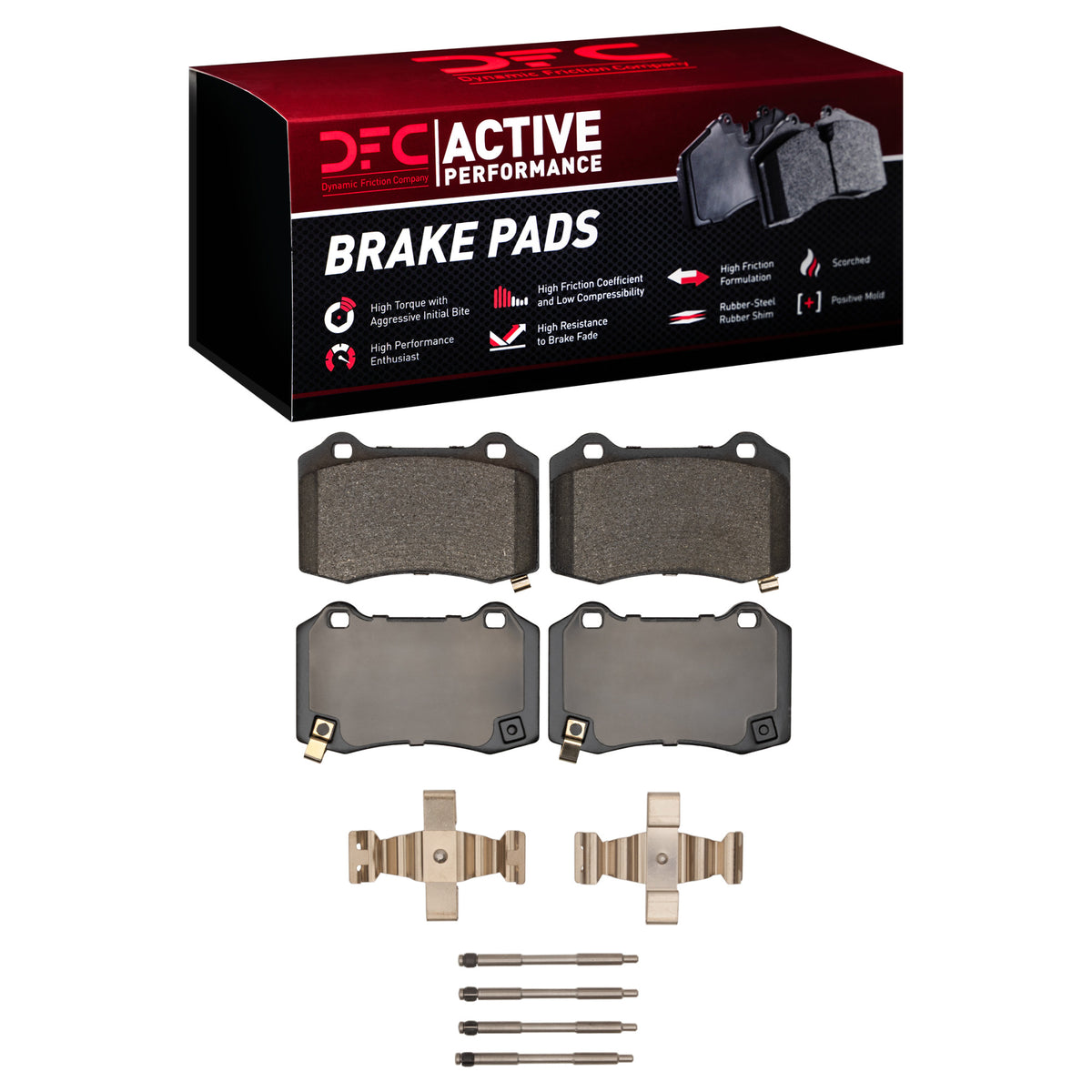 1115-1053-04 DFC Active Performance Pads - Low Metallic and Hardware Kit