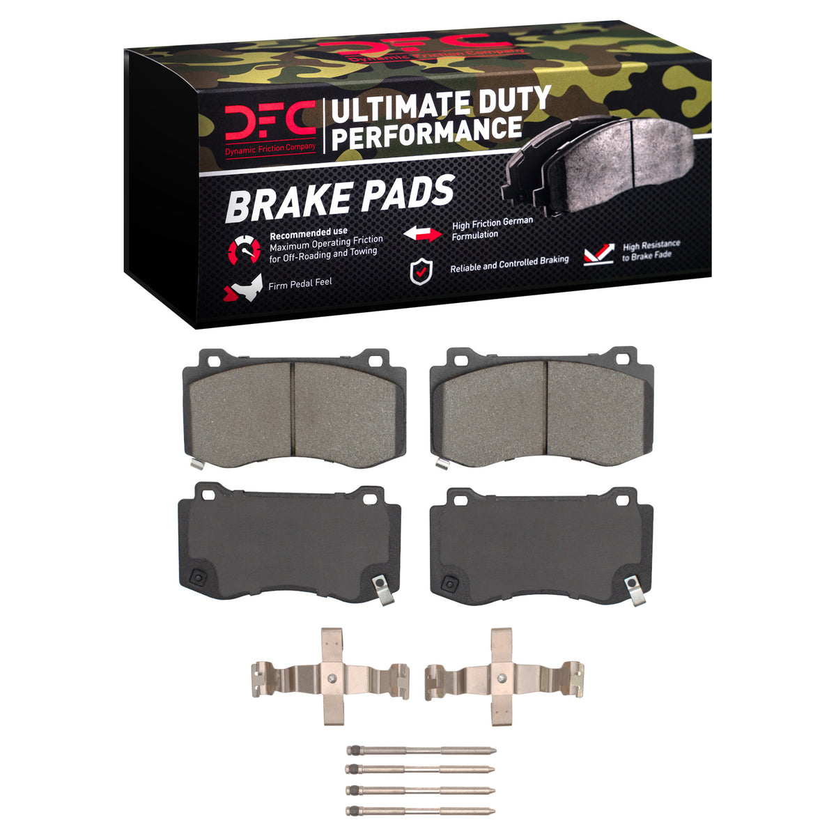1400-1149-02 DFC Ultimate Duty Performance Brake Pads with Hardware Kit