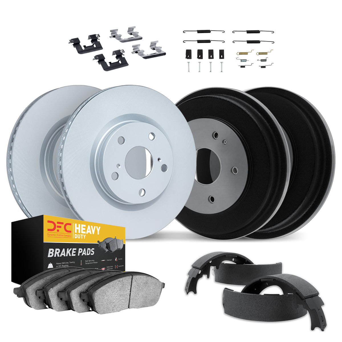 4214-54179 DFC Geospec Rotors with Heavy Duty Brake Pads includes DFC Drums Shoes and Hardware