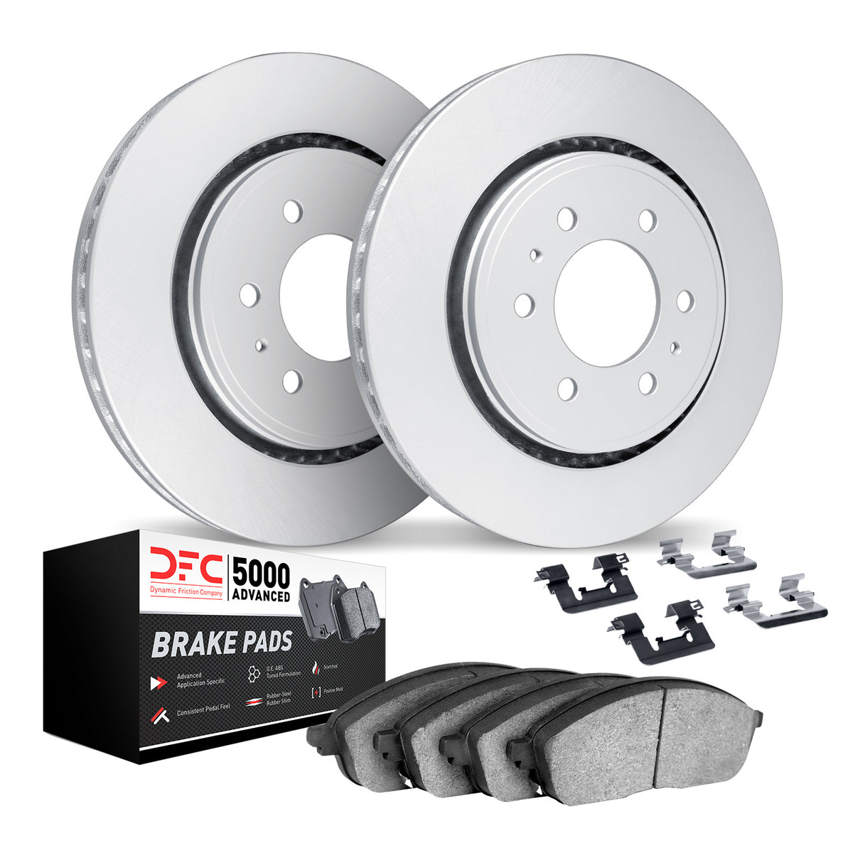4512-54250 DFC Geospec Rotors with 5000 Advanced Brake Pads includes Hardware