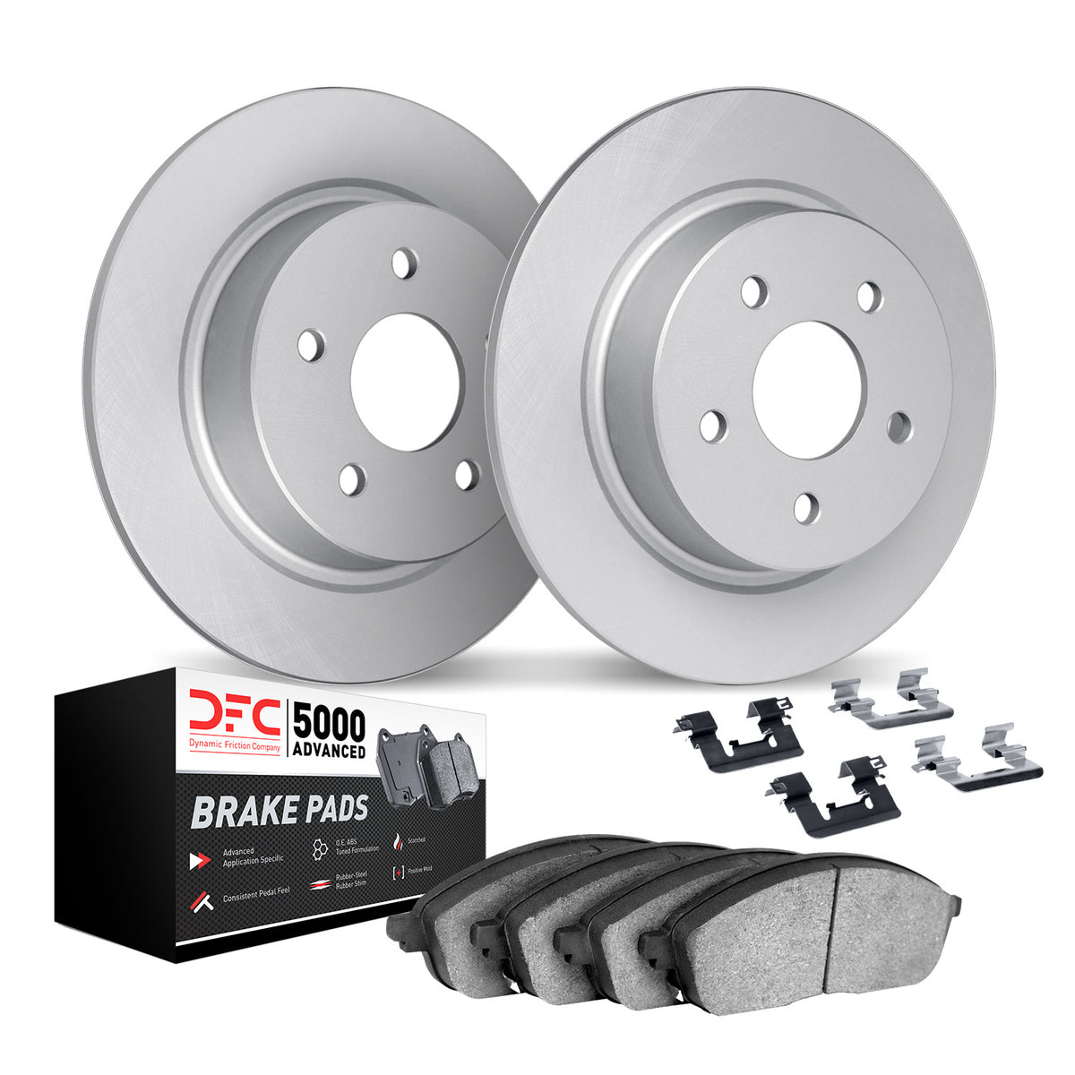 4512-58053 DFC Geospec Rotors with 5000 Advanced Brake Pads includes Hardware