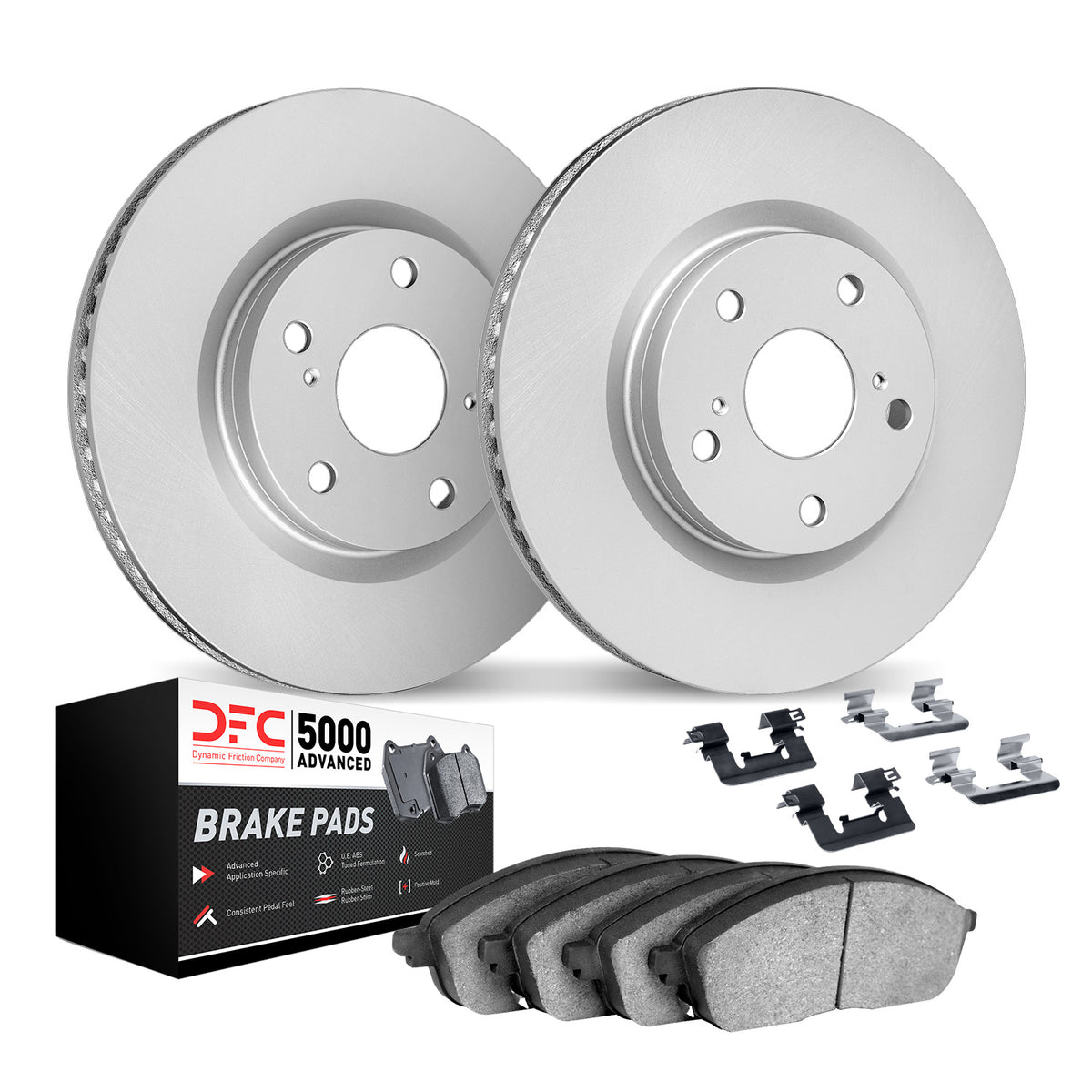 4512-73146 DFC Geospec Rotors with 5000 Advanced Brake Pads includes Hardware