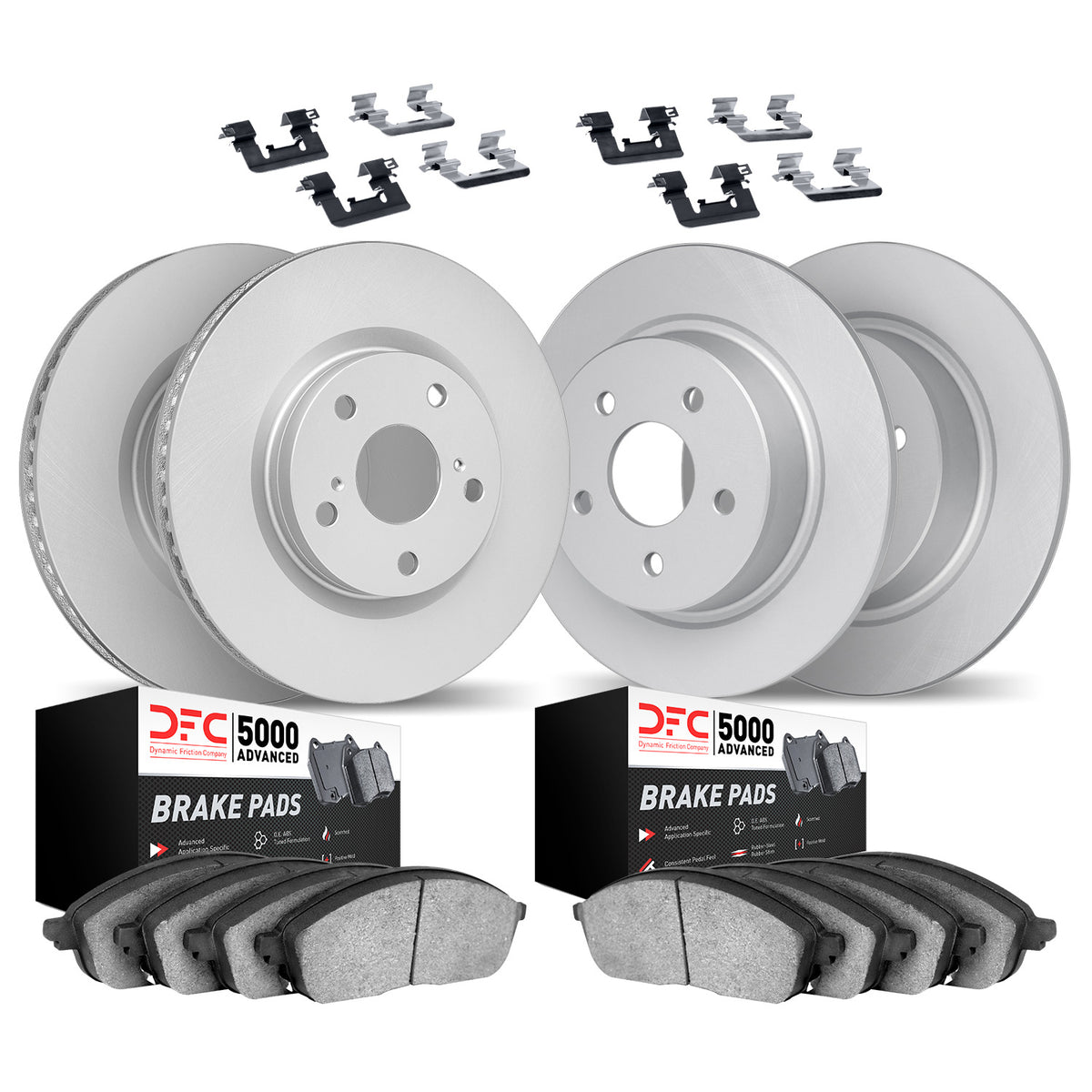 4514-76067 DFC Geospec Rotors with 5000 Advanced Brake Pads includes Hardware