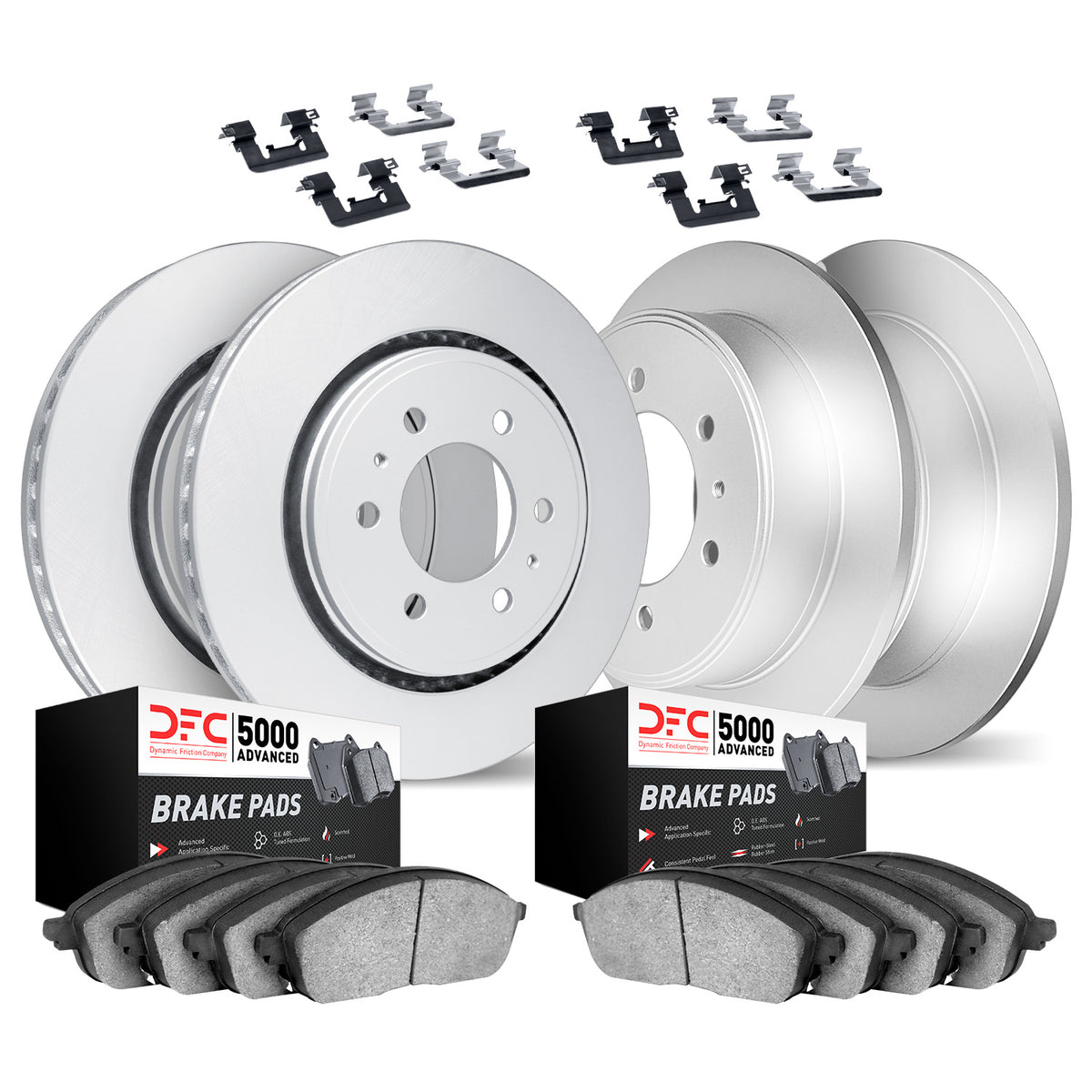 4514-93001 DFC Geospec Rotors with 5000 Advanced Brake Pads includes Hardware