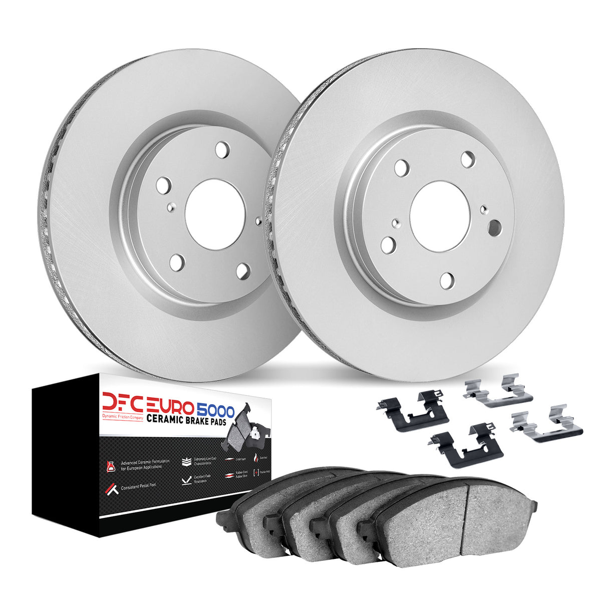 4612-31076 DFC Geospec Rotors with EURO 5000 Ceramic Brake Pads includes Hardware