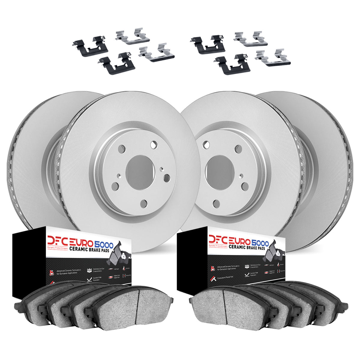 4614-31021 DFC Geospec Rotors with EURO 5000 Ceramic Brake Pads includes Hardware