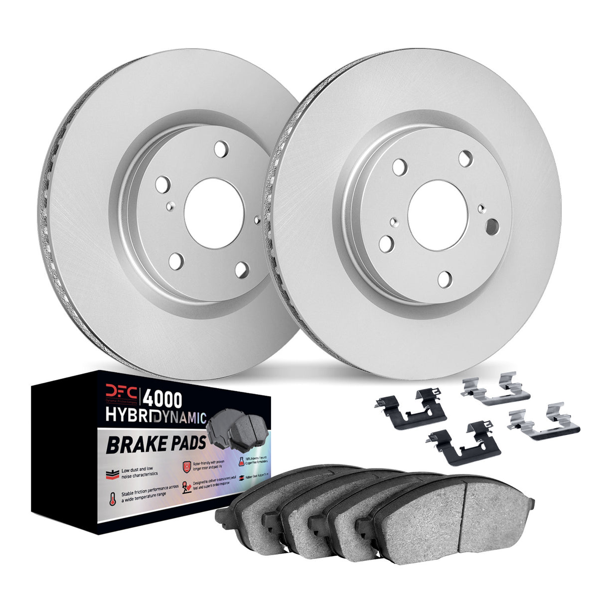 4812-27044 DFC Geospec Rotors with 4000 HybriDynamic Brake Pads includes Hardware