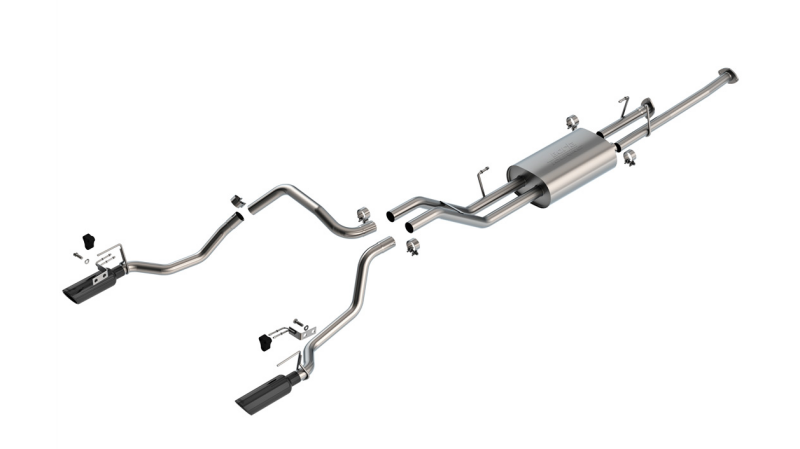 Borla 07-21 Toyota Tundra mit langem Radstand Cat-Back Touring SS Catback-Auspuffanlage mit schwarzen Chrom-Endrohren