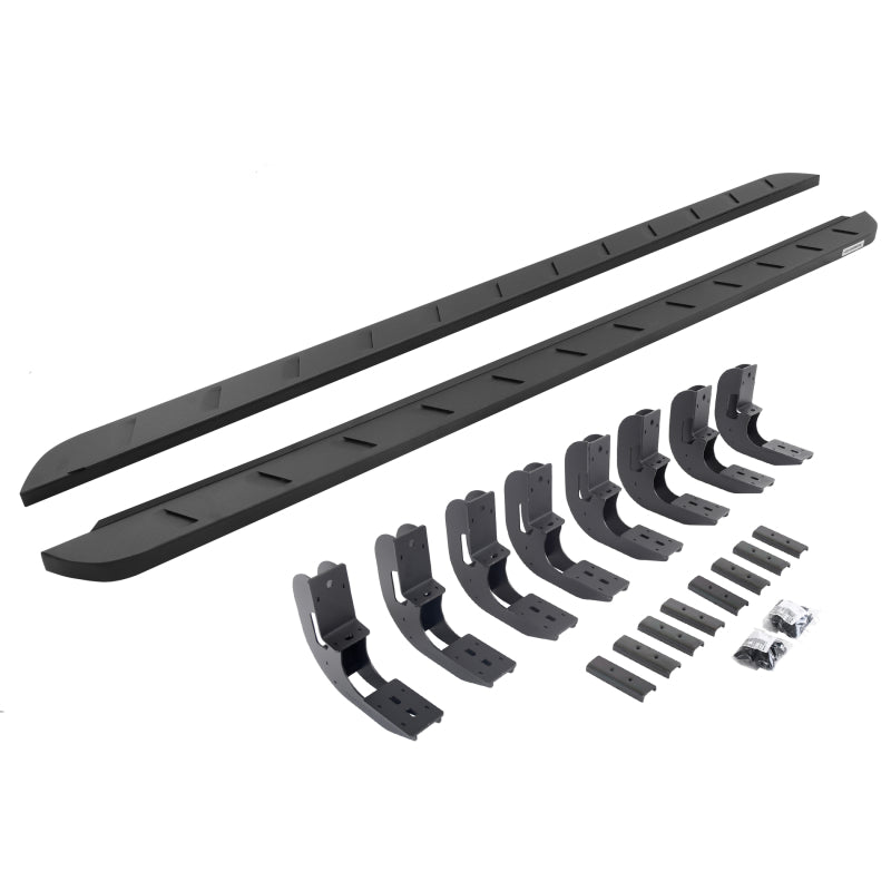 Go Rhino 20-22 GMC Sierra 2500HD CC (Neubau) RB10 Slim Trittbretter-Kit (mit Halterungen) - Tex. Schwarz