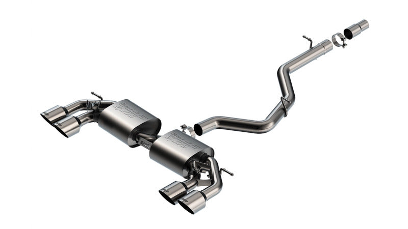 Borla 22-25 Volkswagen Golf R S-type Cat-Back Exhaust - Dual 4.5in Stainless Brushed Tips w/ Logo