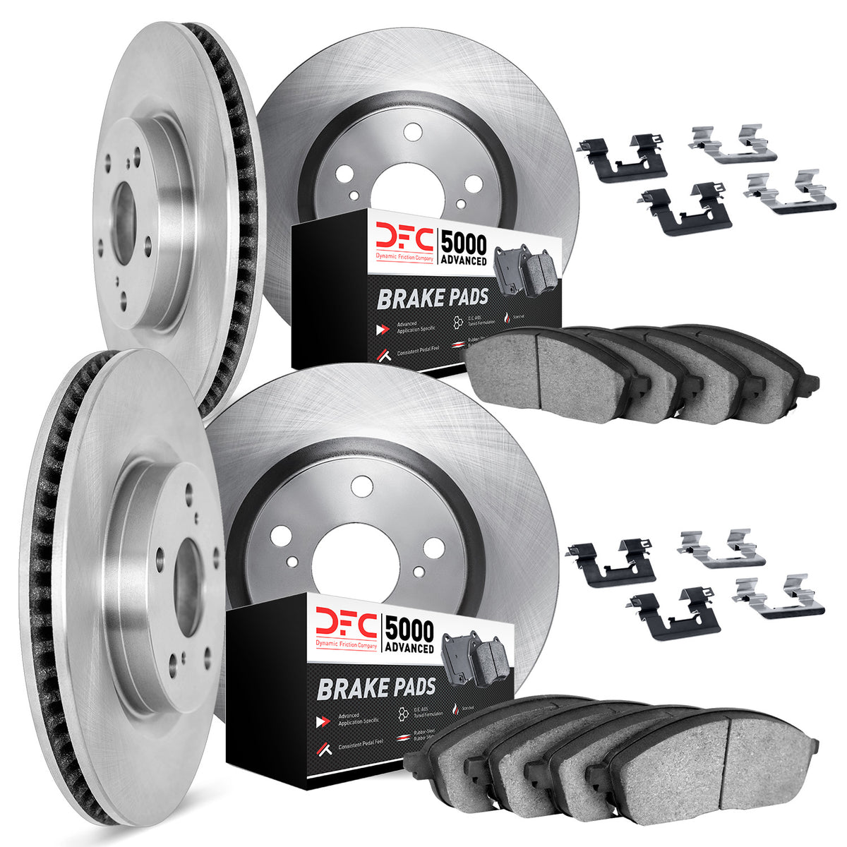 6514-40019 DFC Rotors with 5000 Advanced Brake Pads includes Hardware