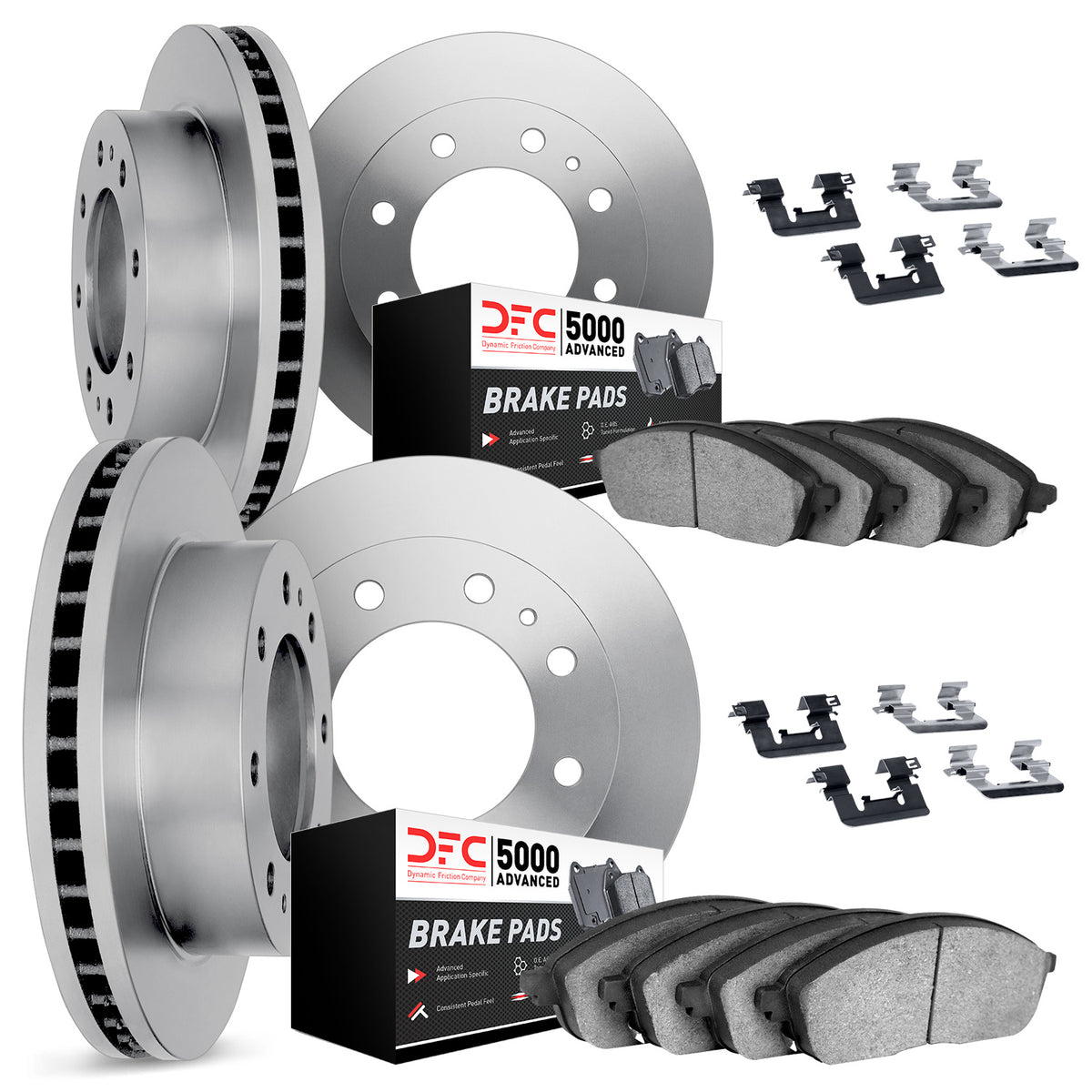 6514-40982 DFC Rotors with 5000 Advanced Brake Pads includes Hardware