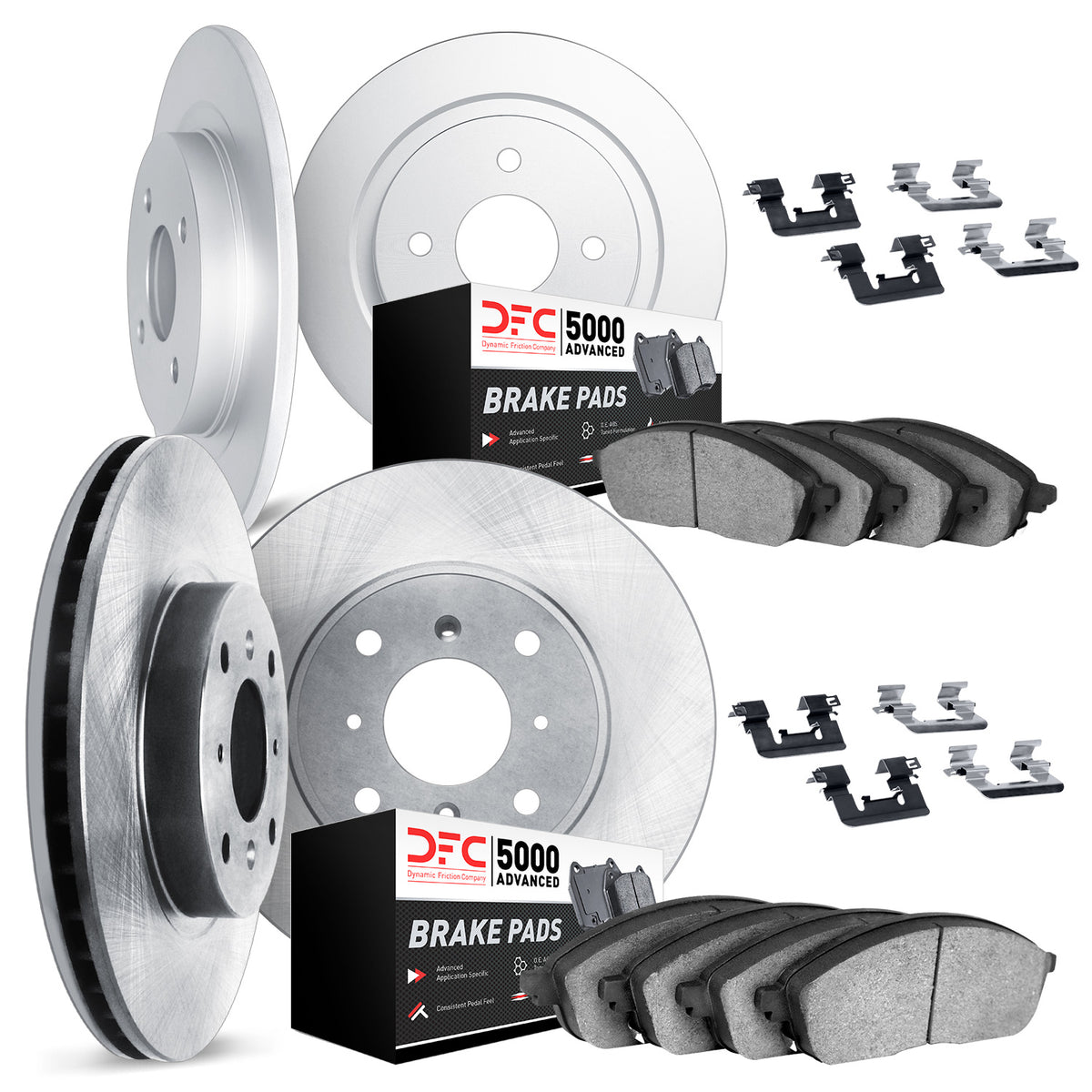 6514-59047 DFC Rotors with 5000 Advanced Brake Pads includes Hardware