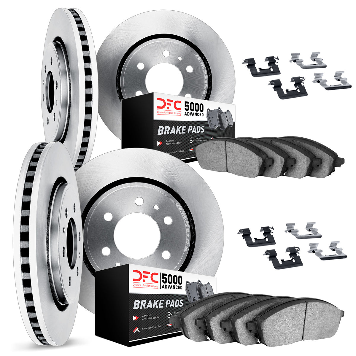 6514-76039 DFC Rotors with 5000 Advanced Brake Pads includes Hardware