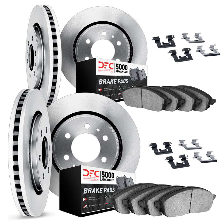 6514-76039 DFC Rotors with 5000 Advanced Brake Pads includes Hardware