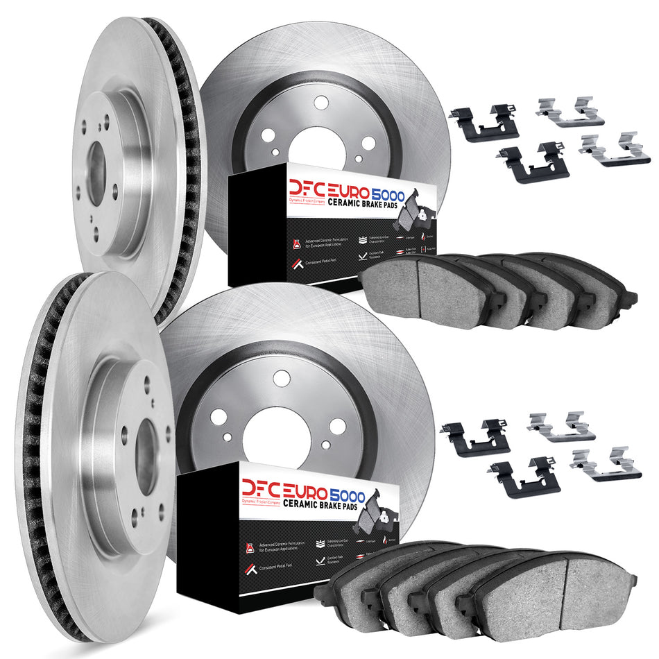 6614-12842 DFC Rotors with EURO 5000 Ceramic Brake Pads includes Hardware