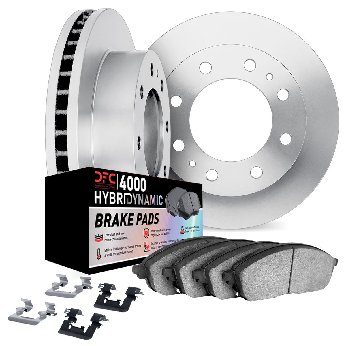 6812-40009 DFC Rotors with 4000 HybriDynamic Brake Pads includes Hardware