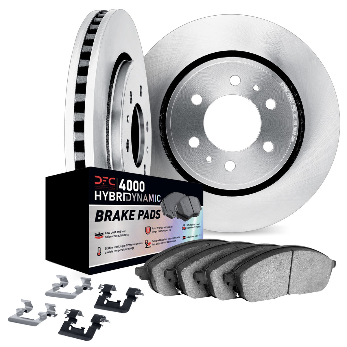6812-40076 DFC Rotors with 4000 HybriDynamic Brake Pads includes Hardware