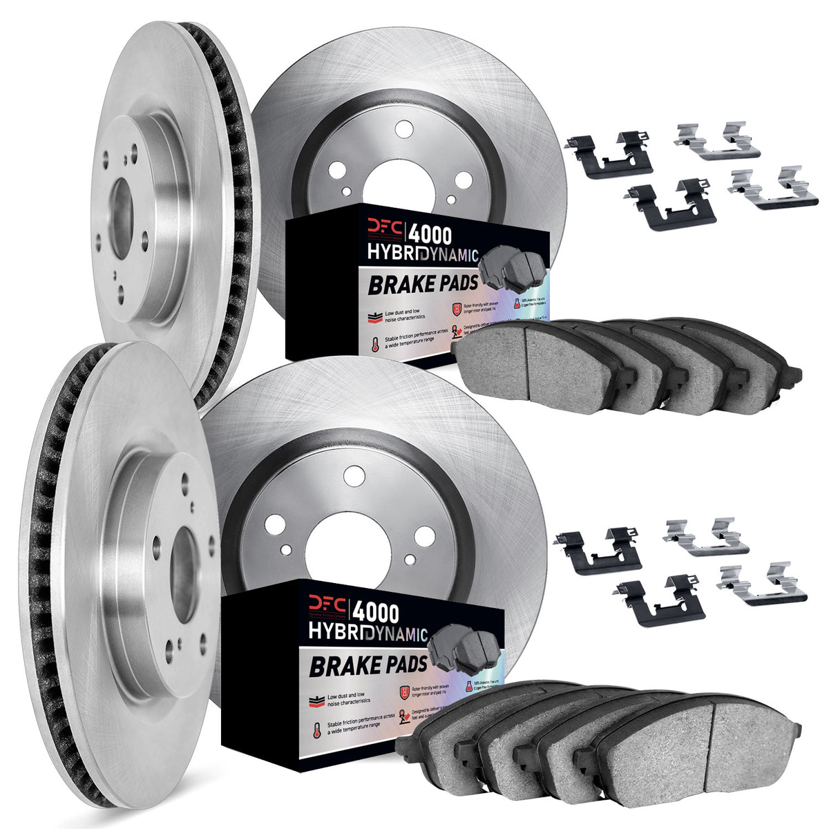 6814-16003 DFC Rotors with 4000 HybriDynamic Brake Pads includes Hardware