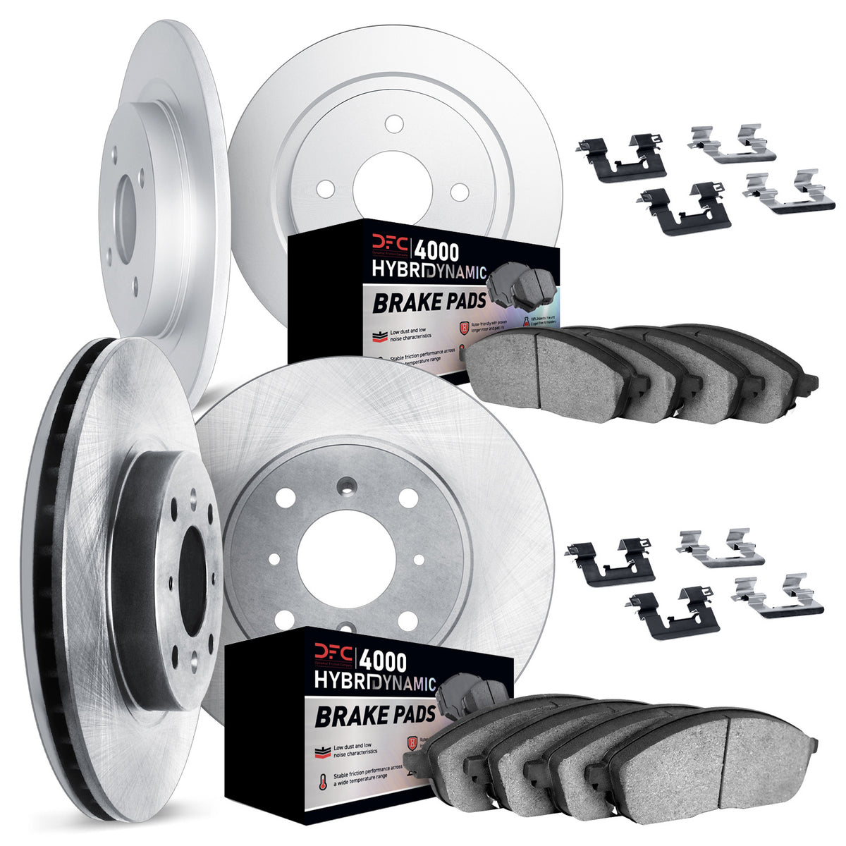 6814-74001 DFC Rotors with 4000 HybriDynamic Brake Pads includes Hardware