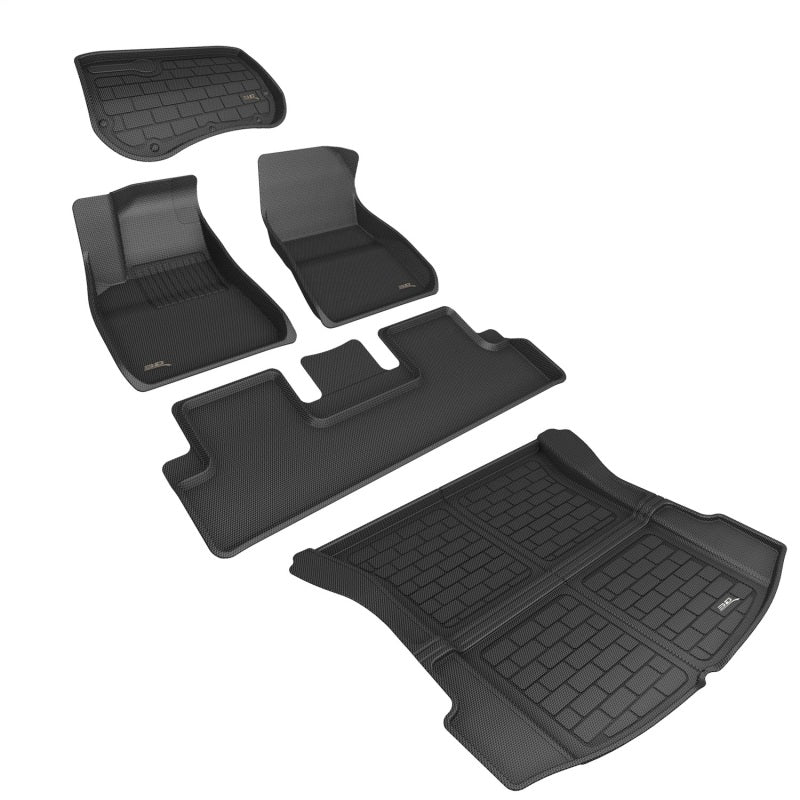 3D MAXpider 2018-2019 Tesla Model 3 Kagu 1st & 2nd Row Floormats - Black