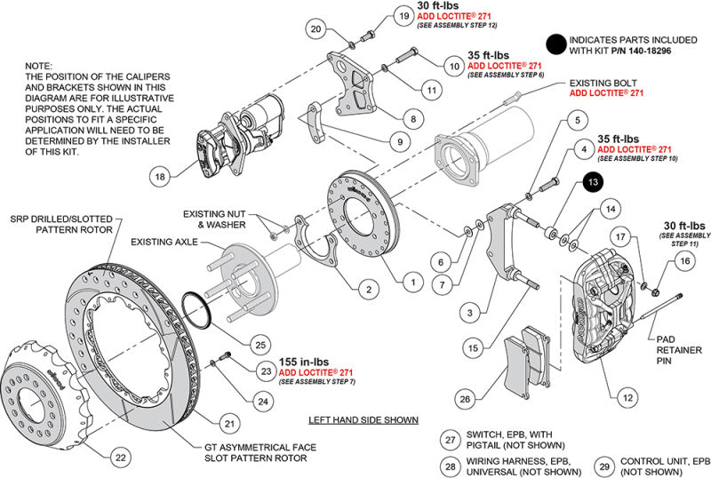Wilwood New Big Ford XRS4R Rear EPB Big Brake Kit - 14.00in Drill & Slot Rotor - 2.50in Offset - Blk