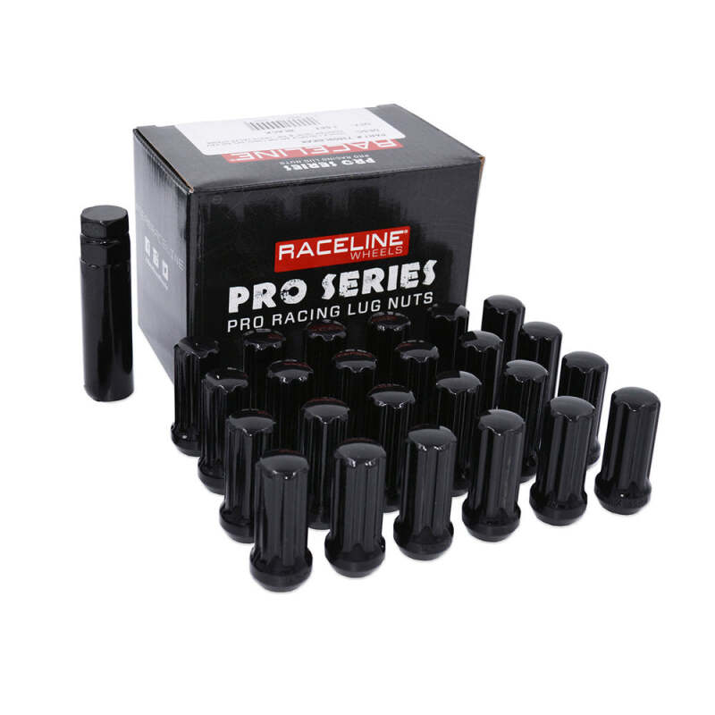 Raceline 14x1.50mm Spline Black Lug Nuts (24 Pack)