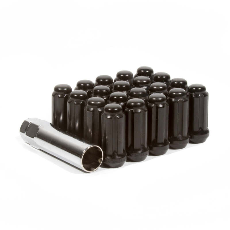 Method Radmutternsatz – Verlängertes Gewinde – M14 x 1,5 – 6-Loch-Satz – Schwarz – 24 Muttern