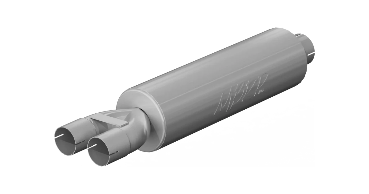 GP190810 Universal 3-Inch/2.5-Inch, Armor Plus, Single-In, Dual-Out, Chambered Muffler, GP190810